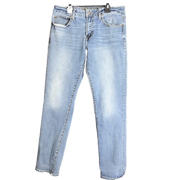American Eagle Slim Straight Jeans Mens Size 32x34 Blue Denim Stretch Casual - Picture 2 of 16